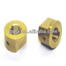 China Dongguan precise half round threaded brass custom nut,custom screw nut